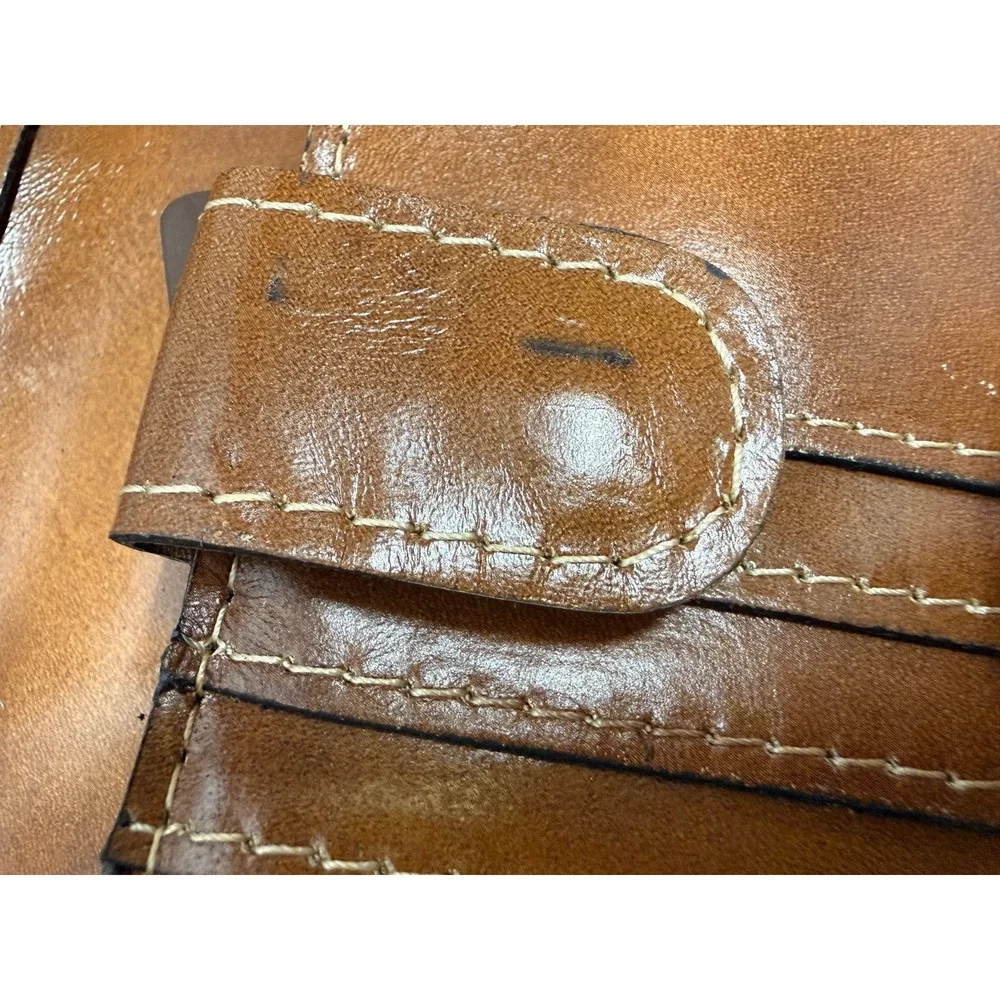 Patricia Nash Oliveri Leather Tri-Fold Wallet W/ RFID‎ Protection RIOT RUST MAP